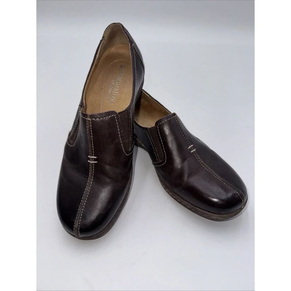Naturalizer N5 Comfort Malvina Loafer Shoes Womens 4.5 M Slip On Leather Brown